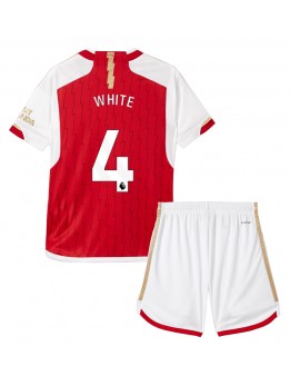 Arsenal Ben White #4 Heimtrikotsatz für Kinder 2023-24 Kurzarm (+ Kurze Hosen)